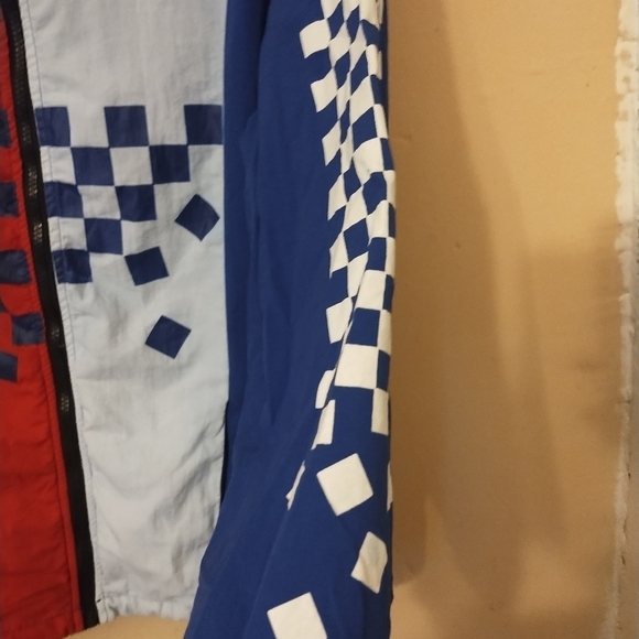 M. Society men's blue red & white Full Zip hooded racers Jacket size small - Picture 7 of 12